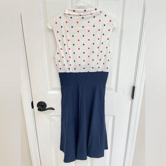 iHot Retro Vintage Style Dress Polka Dot Pin Up 50s Navy Bolero Dress Size S - Picture 4 of 7